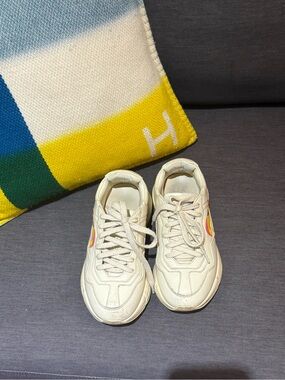 Kids Cream Sneakers with Rainbow Accent - Unbranded